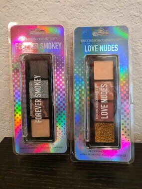 2 PK. UNCOMMON COSMETICS EYESHADOW PALETTE GLITTER CONTOUR GLAM.